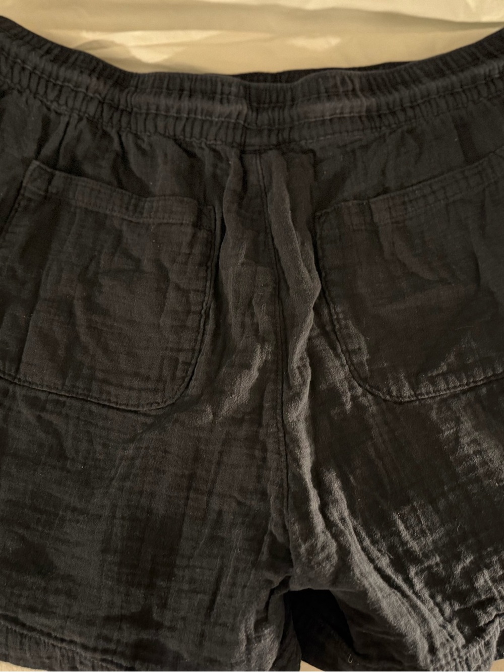 Ladies Black Drawstring Athletic Shorts